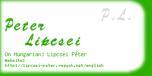 peter lipcsei business card
